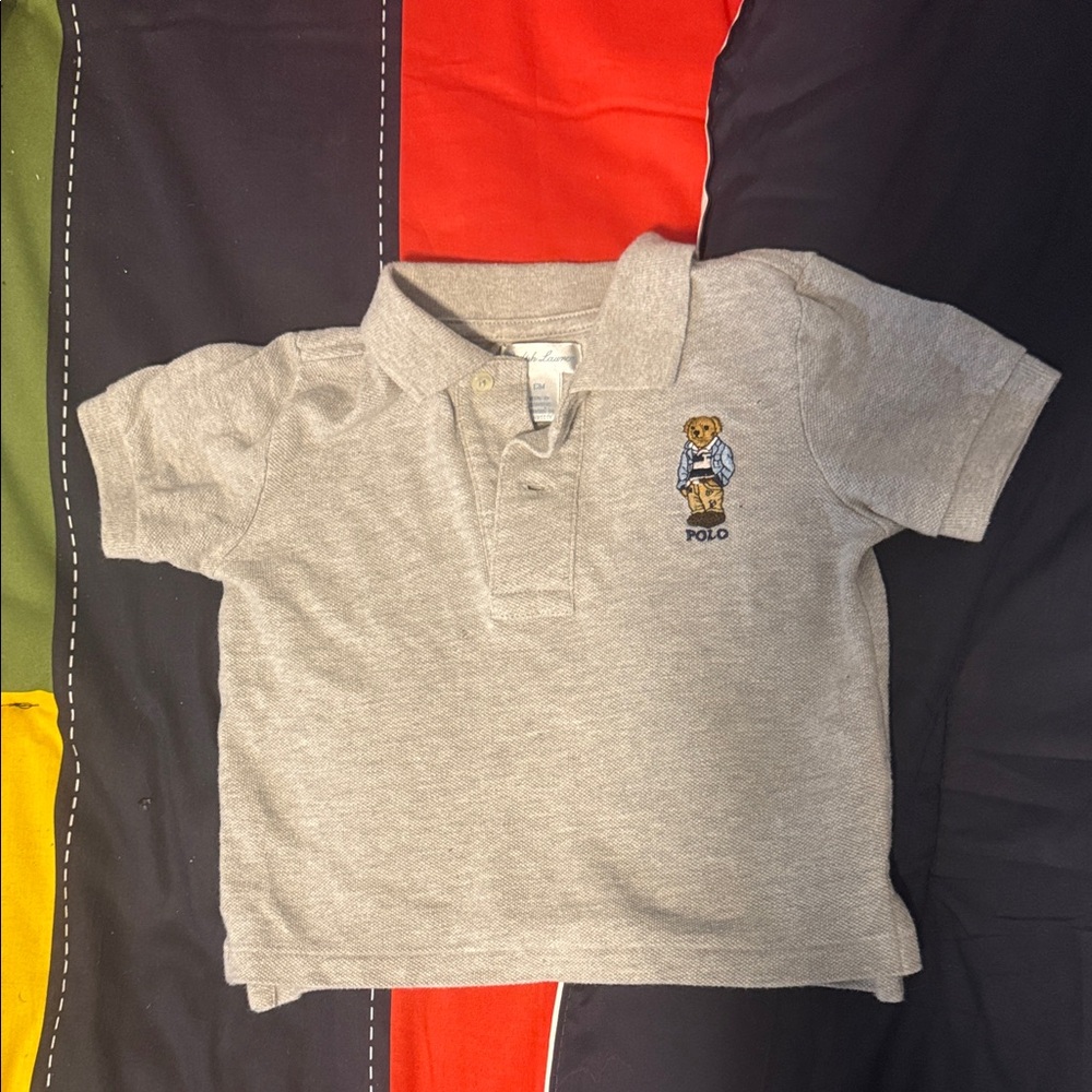 Polo by Ralph Lauren Kids Gray Polo with Bear Design
